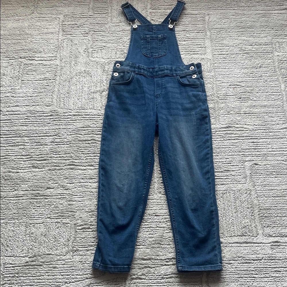 George | Girls Denim Overalls with Adjustable Straps, 8